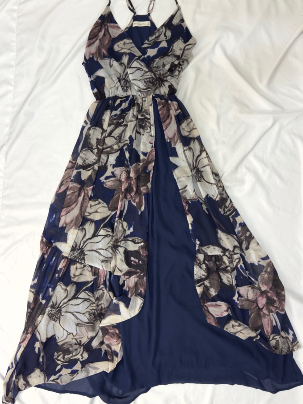 Abercrombie & Fitch Navy Summer Floral Maxi Sun Dress Size Small